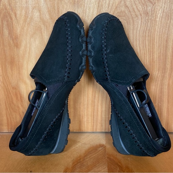 Womens 6.5 Skechers Relaxed Fit Slip On Bikers Sneakers Black SEF0412 - Picture 7 of 8